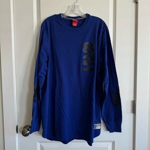 Nike Blue Long Sleeve Tee with Bold Graphic
